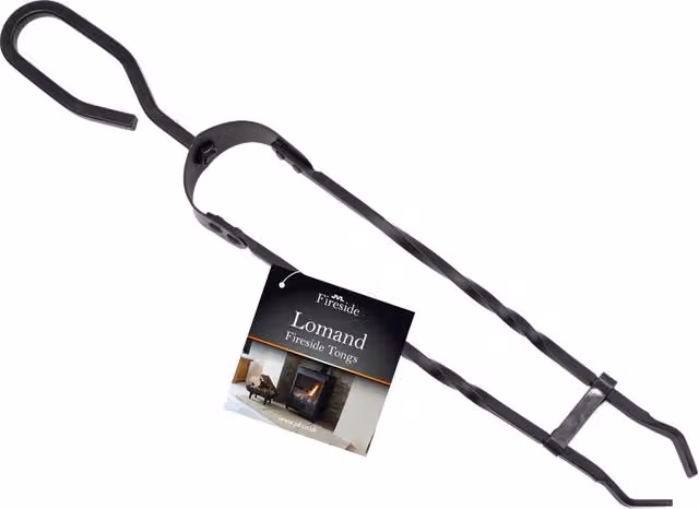 JVL Lomand Black Fireside Tongs for Fireplace and Log Burners – 1
