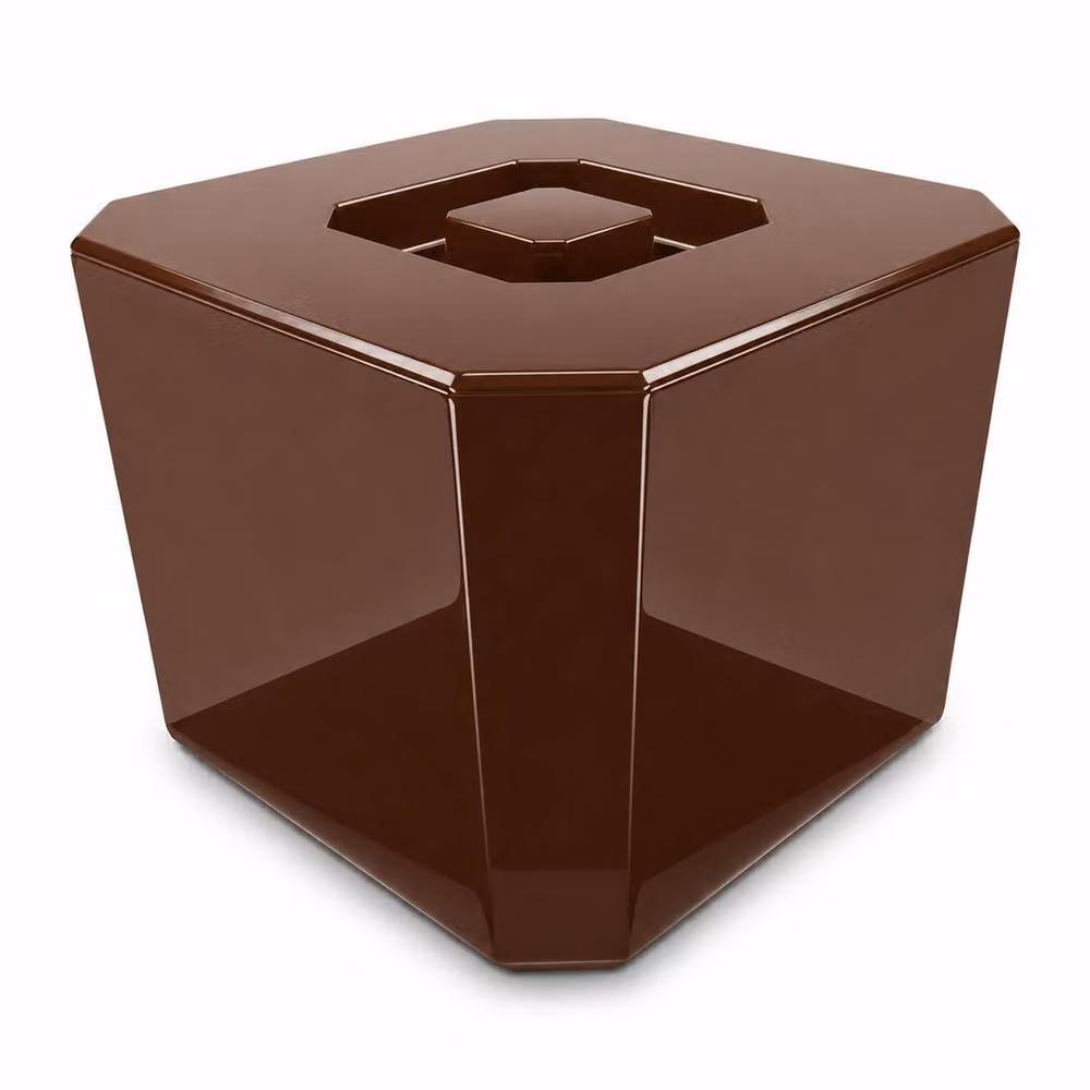 Chabrias Ltd Brown Octagonal Insulated Ice Bucket with Lid and Drainage Liner, 6 l – 8