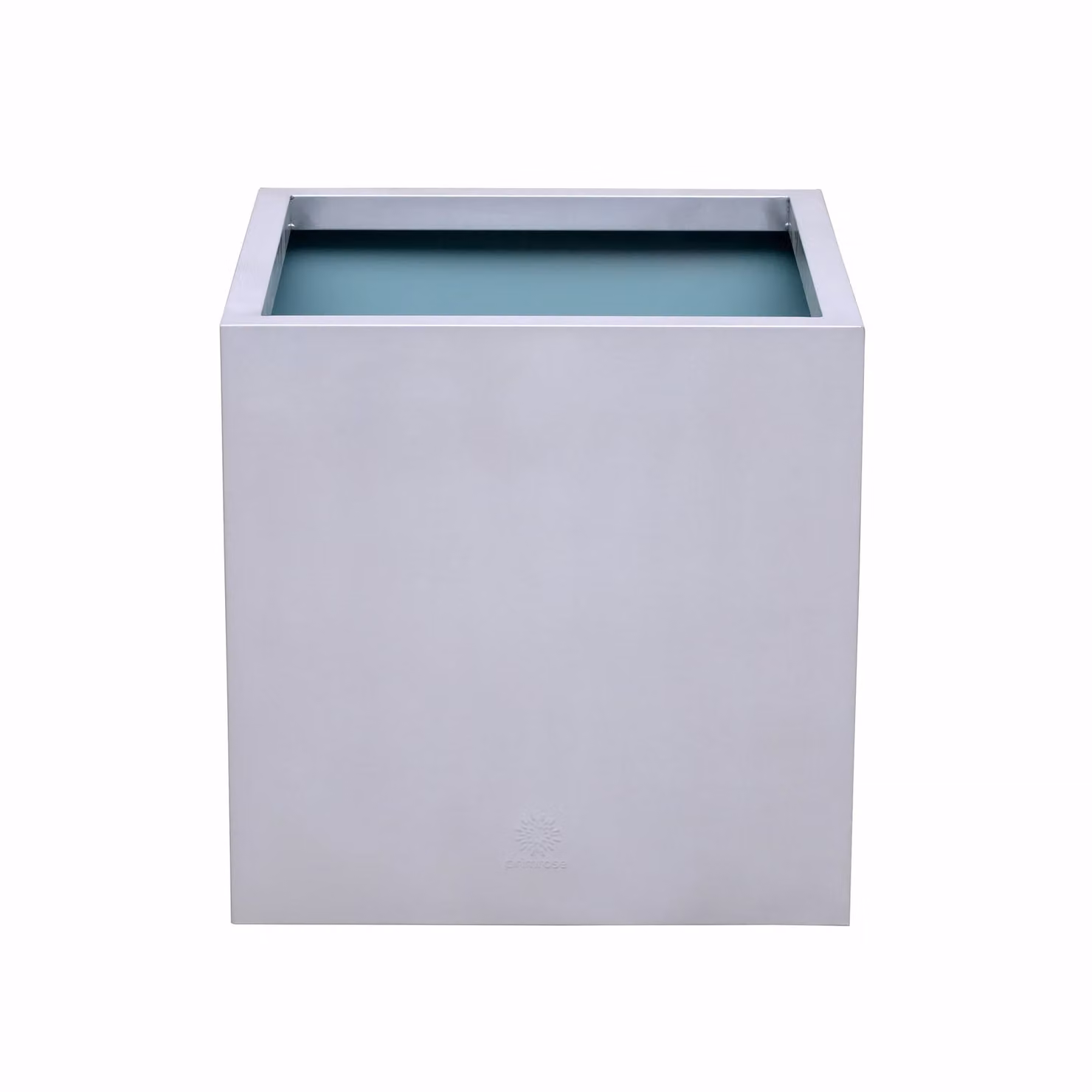 Primrose Silver Galvanised Steel Square Cube Planter Pot 50cm – 2