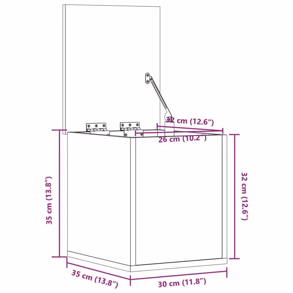 Berkfield Home Storage Box in Concrete Grey, W/D/H: 30 x 35 x 35 cm – 3