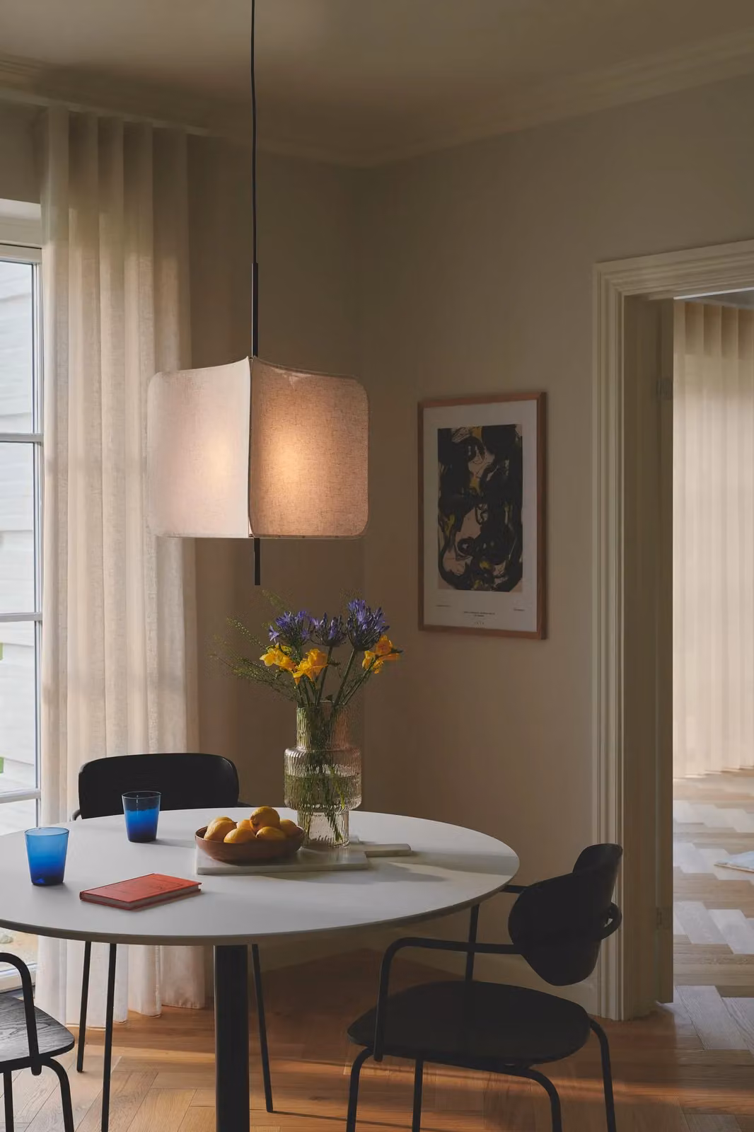 Nordlux Tinto Black Fabric Pendant Light with E27 Socket, Height Adjustable, Diameter: 50 cm – 3