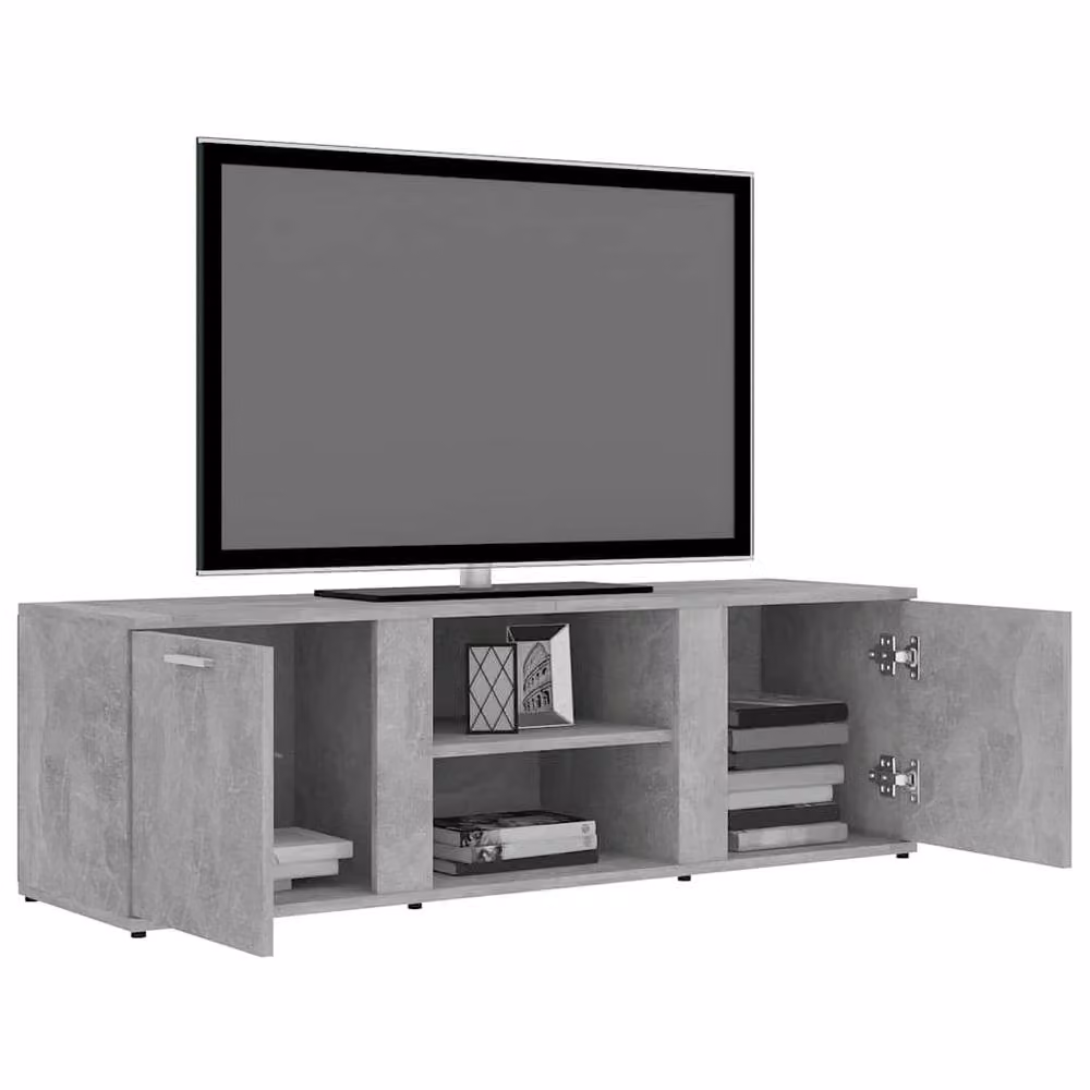 Berkfield Home TV Cabinet in Concrete Grey, W/D/H: 120 x 34 x 37 cm – 3