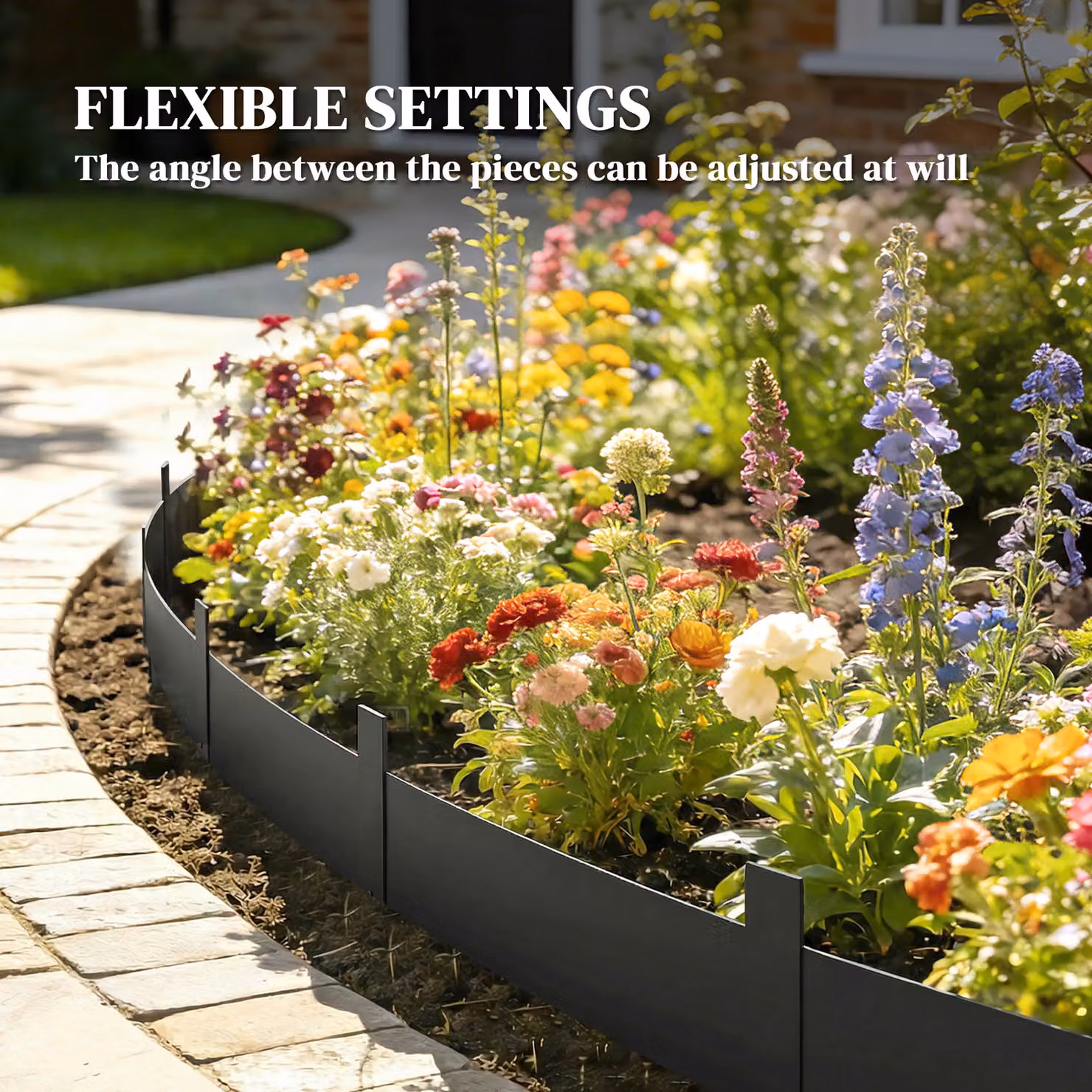 Outsunny 5-Piece Metal Picket Garden Fence Panels, Black, H x W: 115 x 15 cm – 5