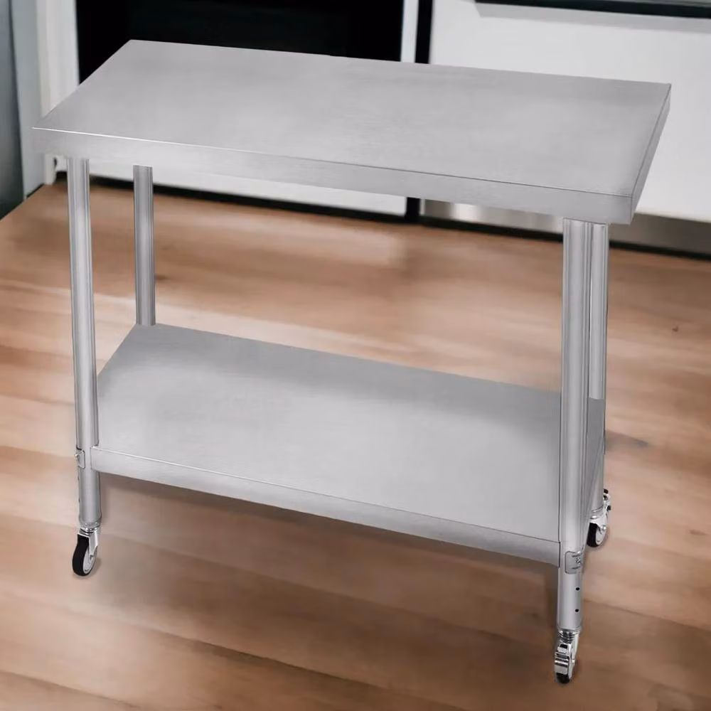 Monstershop KuKoo Stainless Steel Catering Work Bench Table in Silver, W/D/H: 90 x 60 x 86 cm – 2