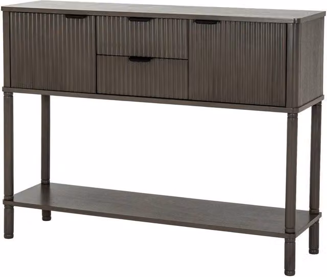 Lemon Pavilion Reed Collection 2 Drawer 2 Door Console Table, Brown, W: 106 cm, D: 30 cm, H: 80 cm