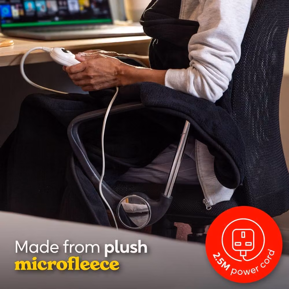 Russell Hobbs Microfleece Electric Heated Throw in Black, W/D/H: 180 x 130 cm – 5