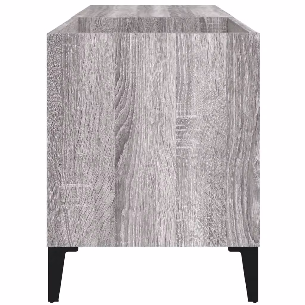 Berkfield Home Record Cabinet in Grey Sonoma, W: 84.5 cm, D: 38 cm, H: 48 cm – 3