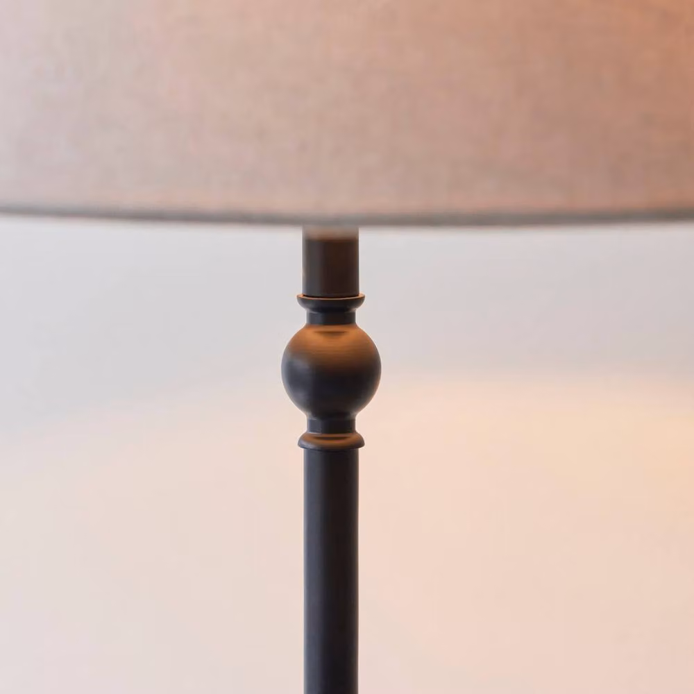 Netlighting Lille Floor Lamp with Tapered Fabric Shade in Matt Black – 3