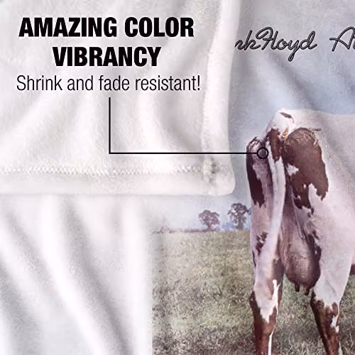 LOGOVISION Pink Floyd Atom Heart Mother Super Soft Fleece Throw Blanket, White, W/D/H: 152 x 127 cm – 2