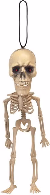 VFM e-Store Halloween Skeleton Big Head Decoration with Red LED Eyes in White