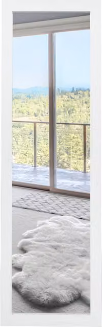 COSTWAY Minimalist Rectangular Wall Mounted Full Body Mirror in White