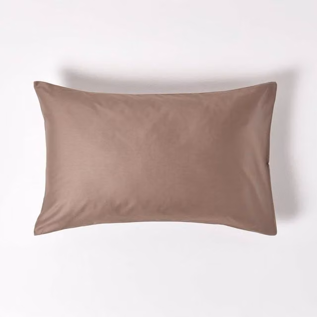 Homescapes Organic Egyptian Cotton Pillowcase, Brown, W: 48 cm x L: 74 cm