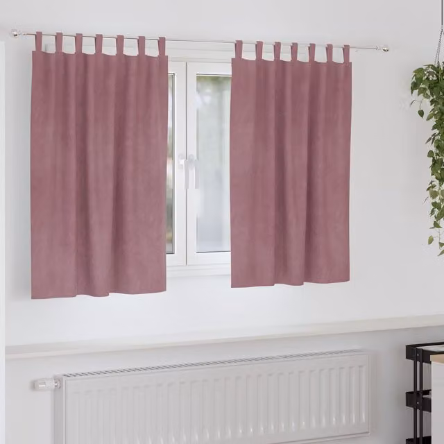 Berkfield Home Blackout Velvet Curtains with Hanging Loops, 2 Pack, Pink – 1