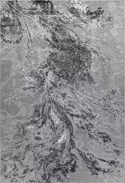 Desire Rugs Serenity Modern Abstract Area Rug in Black and Grey, W: 120 cm, L: 170 cm