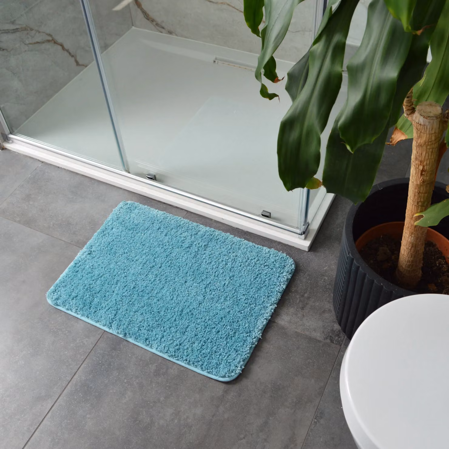 Allure Bath Fashions Bling Sparkle Non Slip Microfibre Bath Mat in Duck Egg Blue, W: 40 cm, D: 60 cm – 3