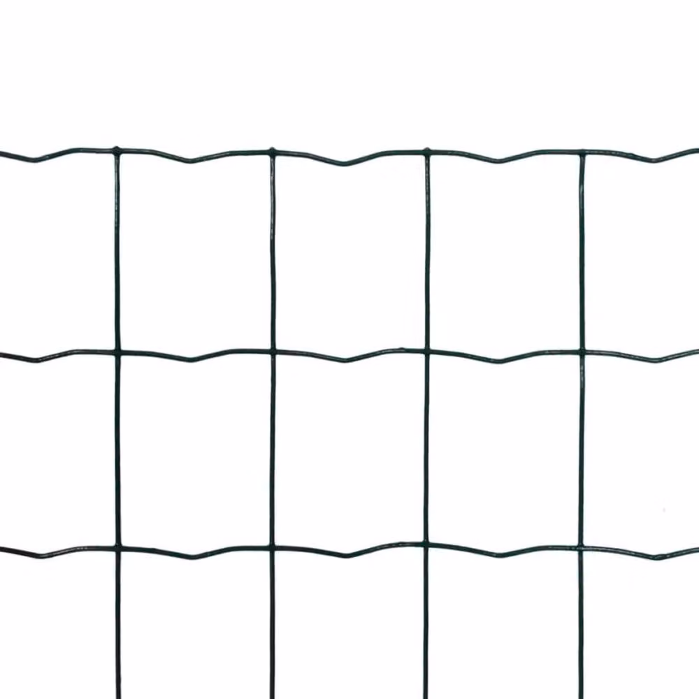 Berkfield Home Beautiful Euro Fence Green PVC-Coated Steel, W: 25 m, H: 2.2 m – 3