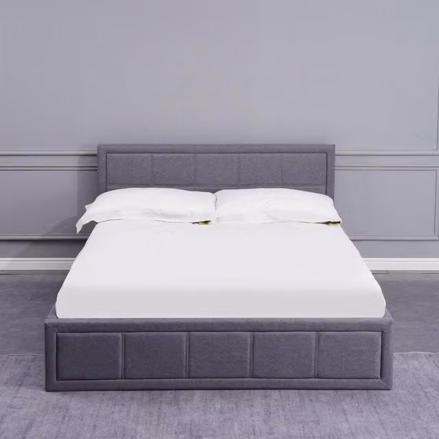 Kosy Koala Grey 3ft Single Upholstered Storage Ottoman Bed with Lift Up Base, W/D/H: 90 x 190 cm – 1