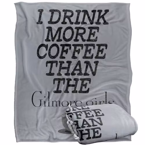 LOGOVISION Gilmore Girls More Coffee Silky Touch Super Soft Fleece Throw Blanket, Multicolour, W: 152.4 cm x D: 152 cm – 1