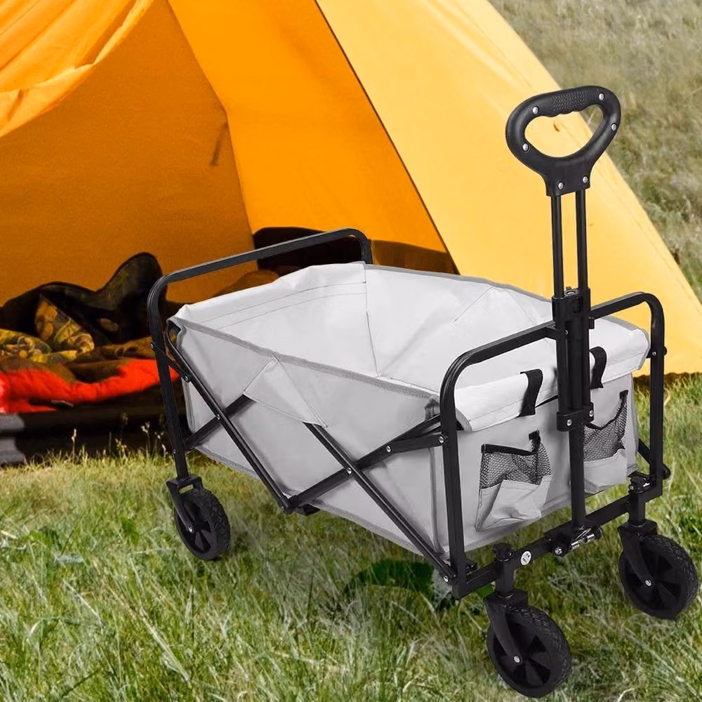 KORVIXA Heavy Duty Foldable Trolley Cart, Grey, W: 1000 cm, D: 52 cm, H: 52 cm – 5