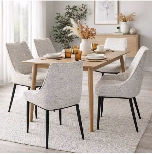 KDMD Zephra Modern Dining Chair with Contoured Backrest in Light Grey