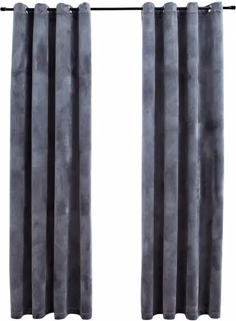 Berkfield Home Blackout Velvet Curtains with Eyelets, 2 Pack, Anthracite Grey, W: 140 cm, H: 175 cm – 1