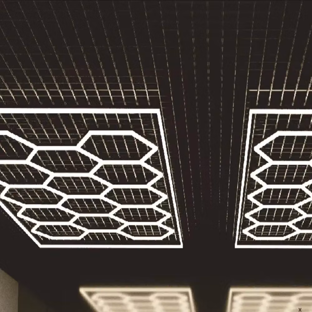 Hinsinc 14 Hexagon LED Honeycomb Lighting Panel in Cool White for Garage, Workshop and Car Detailing – 6