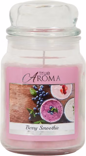 True Aroma Berry Smoothie Large Mason Jar Candle in Pink