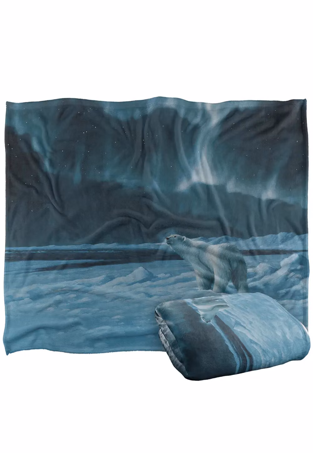 Wild Wings Polar Night Light 2 Silky Touch Super Soft Fleece Throw Blanket in White, W/D/H: 152 x 127 cm – 5
