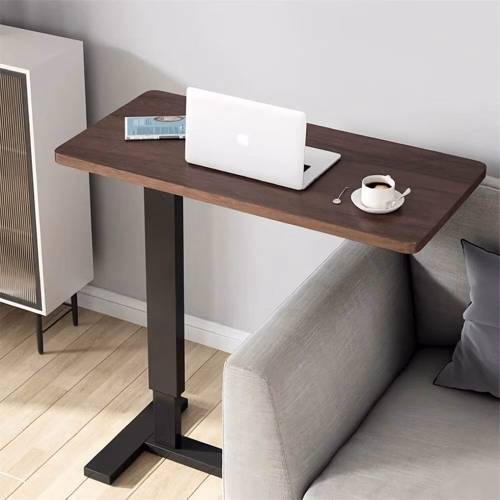 ERGOVEXA Electric Height Adjustable Rolling Overbed Table and Standing Desk in Brown – 2