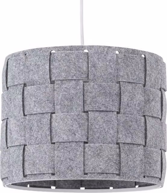 First Choice Lighting Warner Grey Felt Weave Easy Fit Pendant Shade