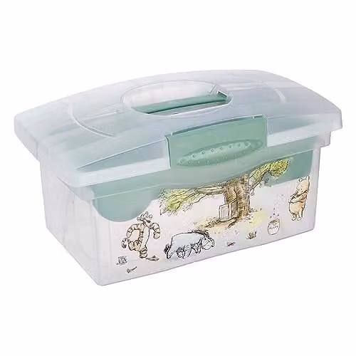 Keeeper Winnie Traveller Organiser Storage Box with Lid, Green and Multicolour, W/D/H: 24.0 x 21.0 x 20.16 cm