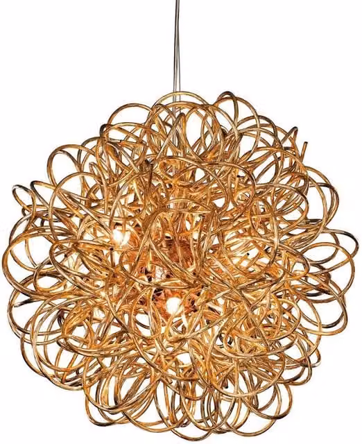 Firstlight Stella 6 Light Ribbon Ceiling Pendant in Copper with G9 Bulbs