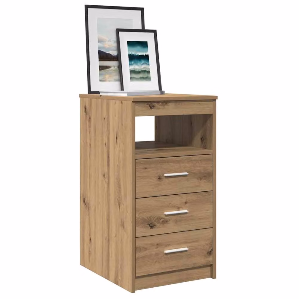 Berkfield Home Artisan Oak Drawer Cabinet in Brown, W/D/H: 40 x 50 x 76 cm – 3