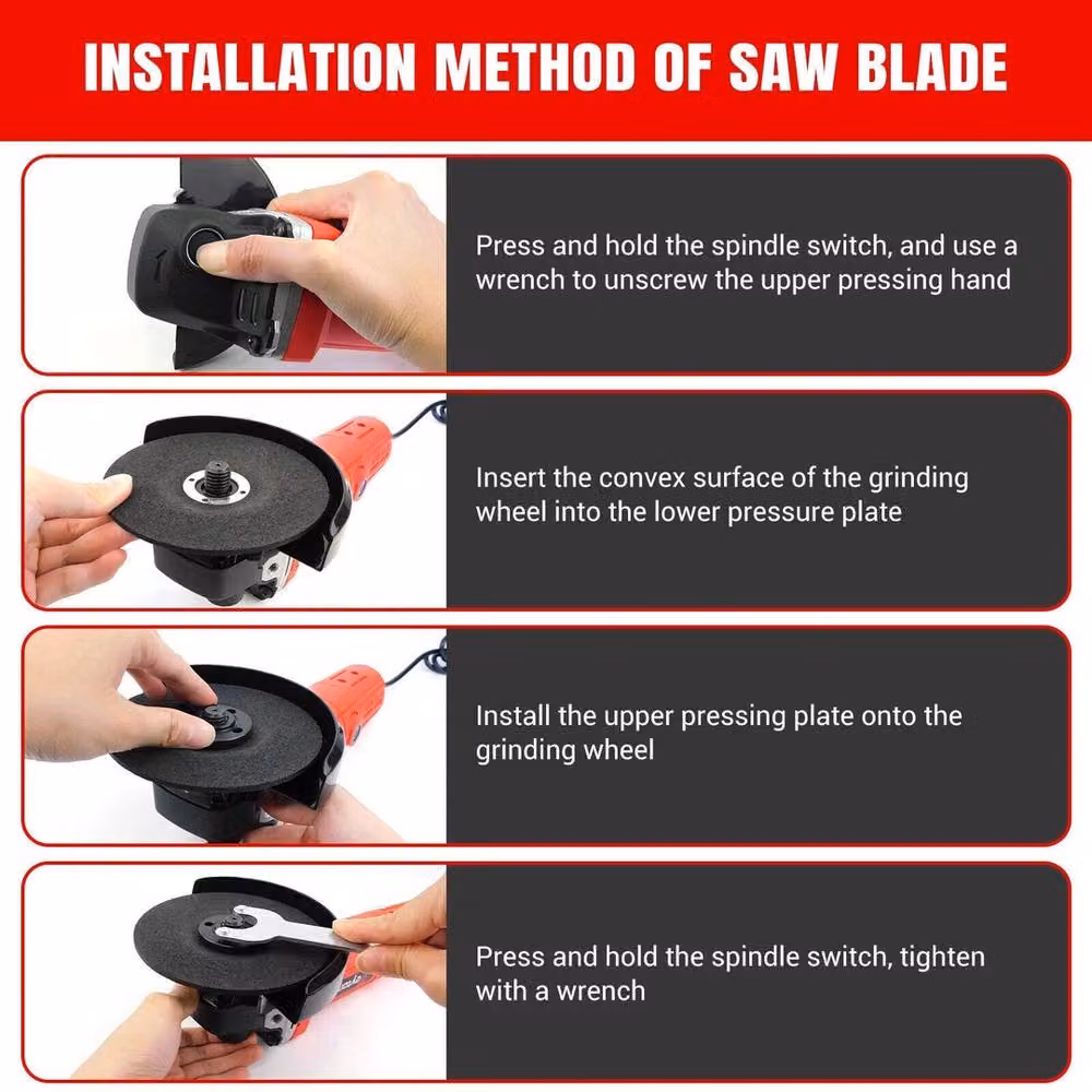 Kelvenix Red Corded Electric Grinding Cut Sander Set – 4