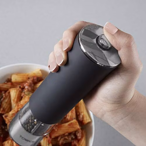 Tower T80400 Electric Salt and Pepper Mill in Black Stainless Steel – 2