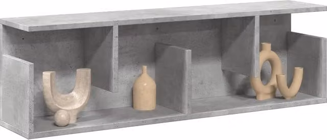 Berkfield Home Wall Mounted Cabinet in Concrete Grey Matt MDF, W: 100 cm, D: 30 cm, H: 30 cm – 1