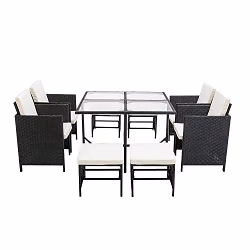 MCC Direct Cuba 9 Piece Rattan Garden Furniture Set in Black – 2