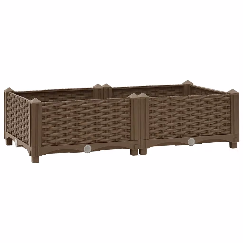 Berkfield Home Brown Polypropylene Raised Bed W/D/H: 80 x 40 x 23 cm – 2