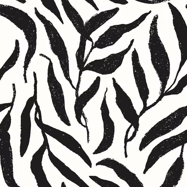 I Love Wallpaper Botanical Floral Olive Leaf Wallpaper in Anthracite and White