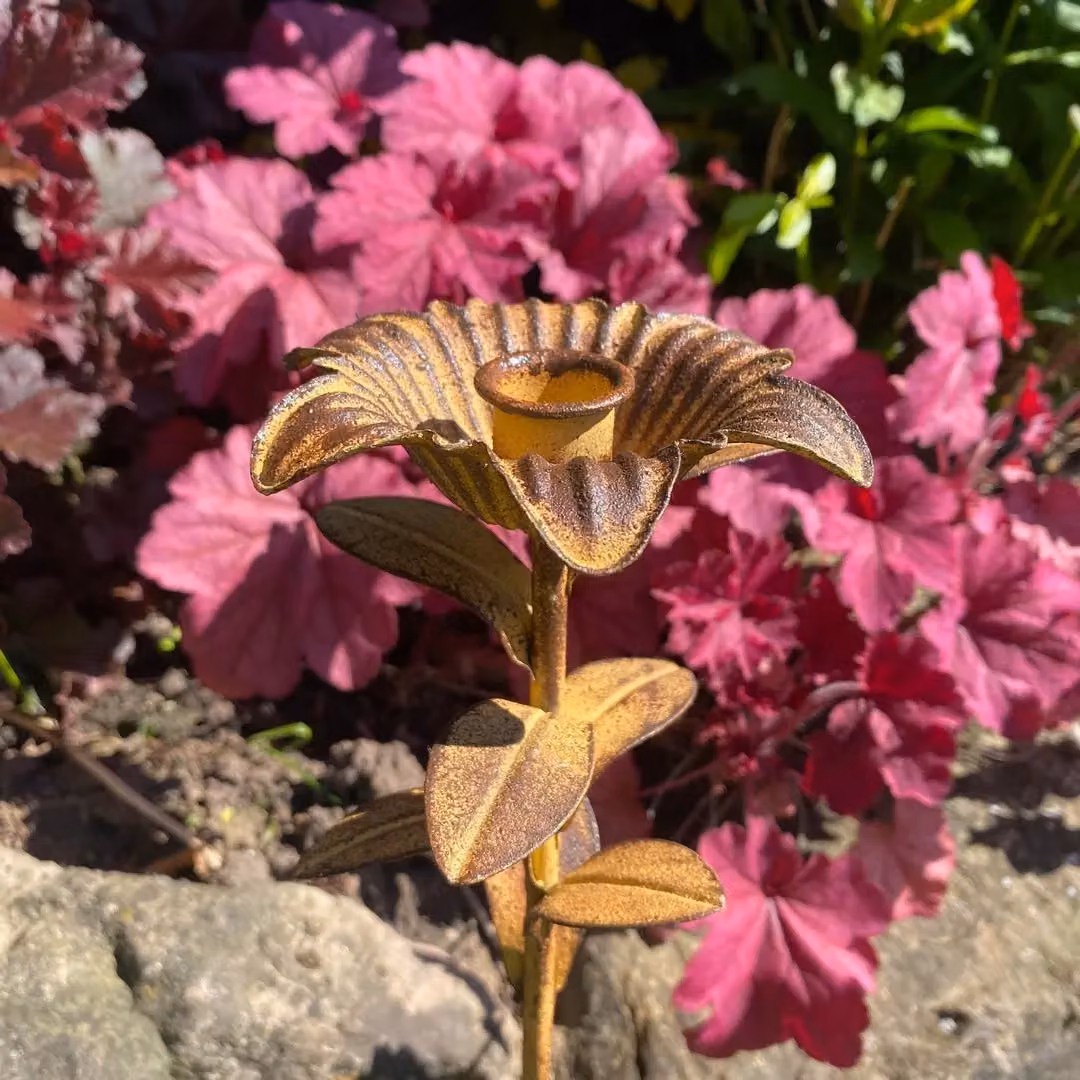 Minster Brown Metal Garden Stake Candle Holder, W/D/H: 8 x 8 x 63 cm – 7