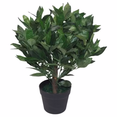 Leaf Design UK Artificial Bay Laurel Topiary Ball Tree, Green, 50cm