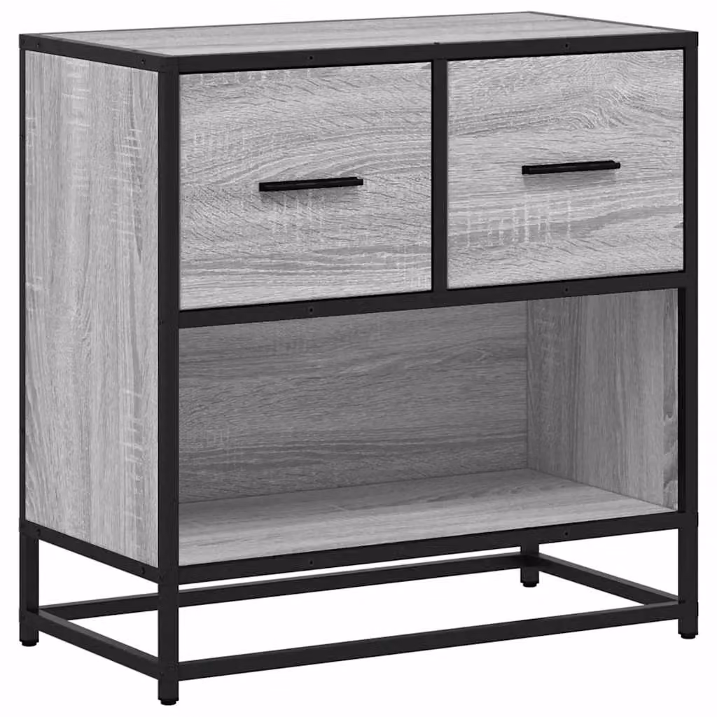 Berkfield Home Grey Sonoma Bedside Cabinet in Engineered Wood and Metal, W: 60 cm, D: 31 cm, H: 60 cm – 2