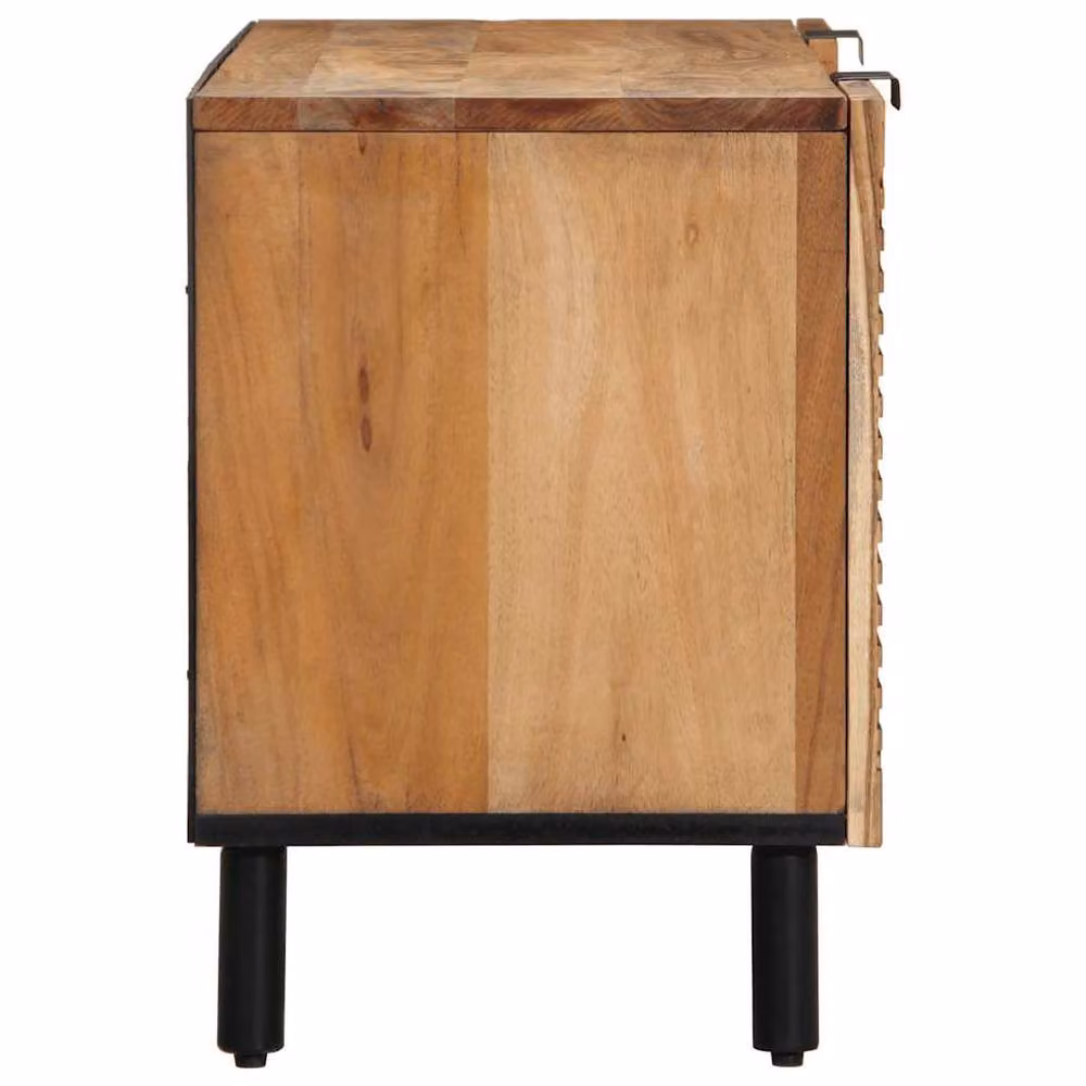 Berkfield Home TV Cabinet in Brown Solid Acacia Wood, W/D/H: 105 x 33 x 46 cm – 3