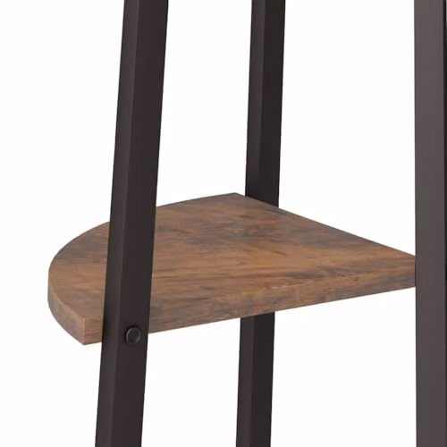 vidaXL 4-Tier Modern Freestanding Corner Shelf in Dark Brown and Black, W/D/H: 45.5 x 31.5 x 150 cm – 4