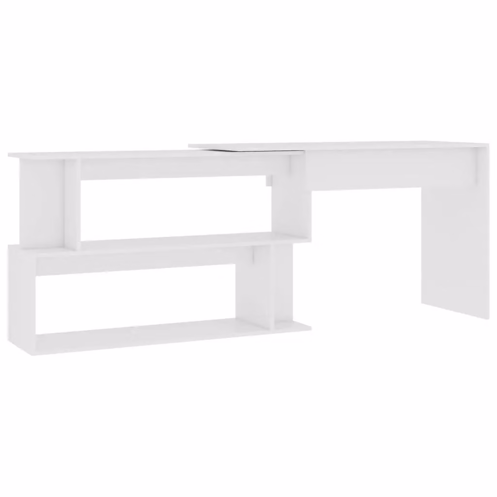 Berkfield Home Modern White Corner Desk in Engineered Wood W/D/H: 200 x 50 x 76 cm – 2