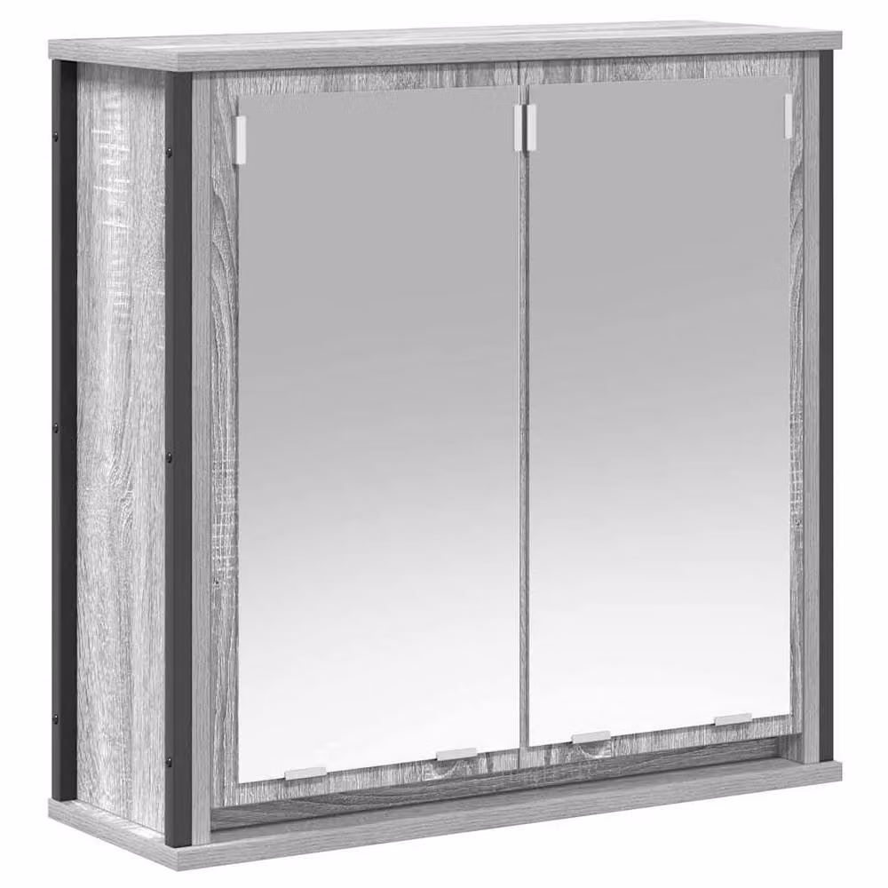 Berkfield Home Decorative Grey Sonoma Bathroom Wall Cabinet with Mirror W/D/H: 60 x 21 x 60 cm – 2
