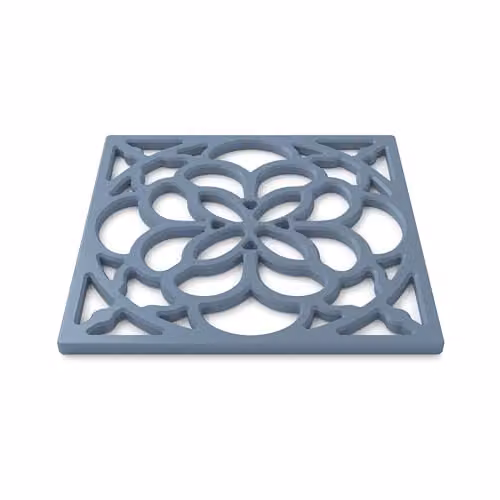 Zeal Square Silicone Non-Slip Heritage Trivet Mat in Blue, W/D/H: 18 x 18 x 1 cm – 1