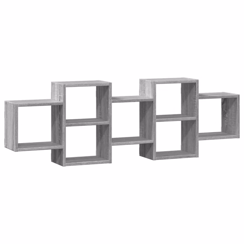 Berkfield Home Wall Mounted Shelf in Grey Sonoma, W: 129 cm, D: 42 cm, H: 18 cm – 2