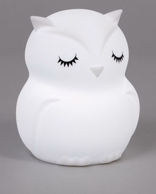 BHS Lighting Glow Owl Silicone Night Light in White – 1