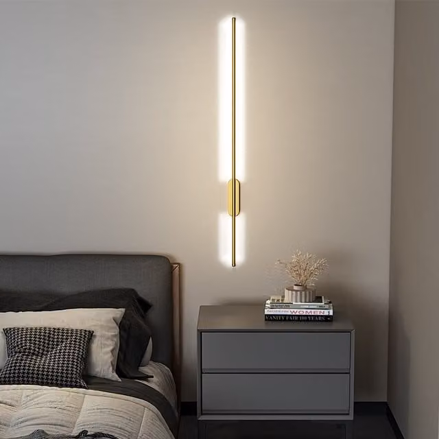 Livingandhome Gold and White LED Strip Wall Bar Light, 100 cm